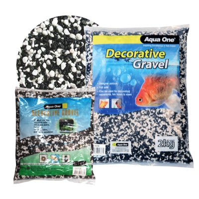 Aqua One Decorative Gravel Mixed Black and White 2mm 2Kg